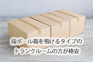 段ボール箱を預けるタイプのトランクルームの方が格安